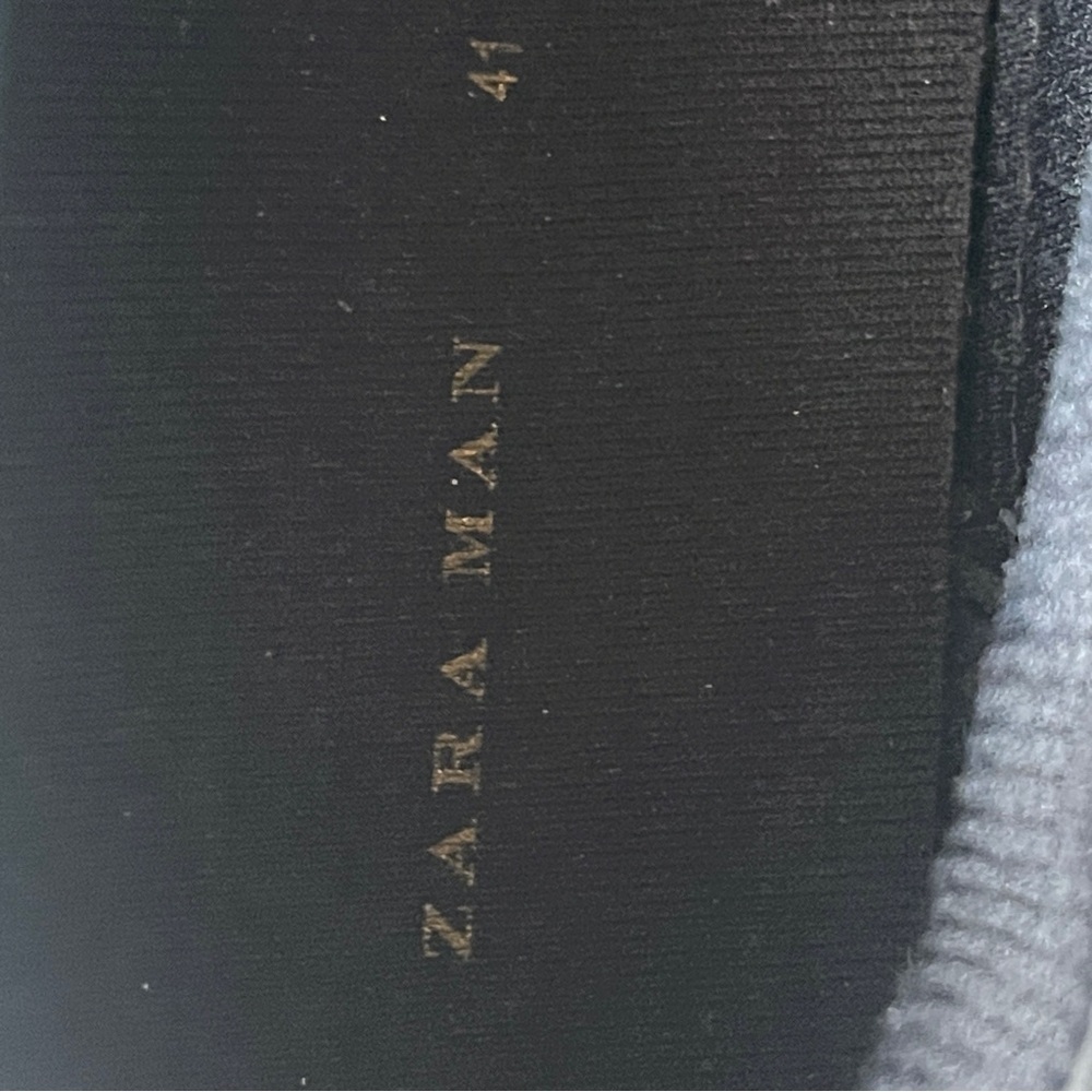 Zara Men's Navy Knit Lace-Up Casual Sneakers - Picture 7 of 7